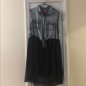 Denim and Black one piece dress!